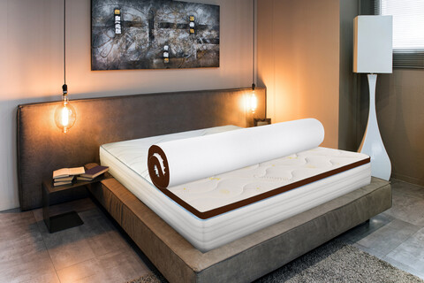 Topper Fitt Chamomile 7 Zone de Confort, Husa hipoalergenica detasabila, lavabila