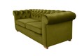 Canapea extensibila Oxford Chesterfield, 3 locuri, Olive