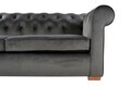Canapea extensibila Oxford Chesterfield, 3 locuri, Antracit
