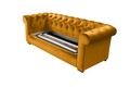 Canapea extensibila Oxford Chesterfield, 3 locuri, Mustard