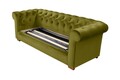 Canapea extensibila Oxford Chesterfield, 3 locuri, Olive