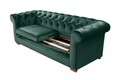 Canapea extensibila Oxford Chesterfield, 3 locuri, Green
