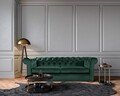 Canapea extensibila Oxford Chesterfield, 3 locuri, Green