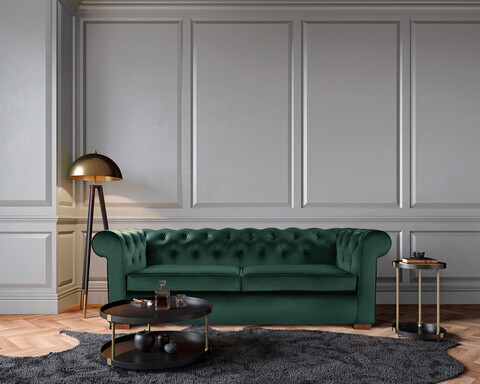 Canapea Oxford Chesterfield, 2 locuri, Verde