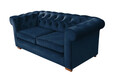 Canapea Oxford Chesterfield, 2 locuri, Albastru