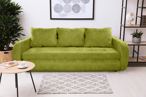 Canapea extensibila Genoa Verde, 230x97x78 cm, cu lada de depozitare