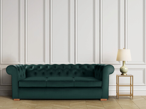 Canapea Oxford Chesterfield, 3 locuri, Verde