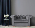 Fotoliu Oxford Chesterfield, Gri antracit