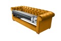 Canapea extensibila Oxford Chesterfield, 3 locuri, Mustard