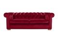 Canapea extensibila Oxford Chesterfield, 3 locuri, Red