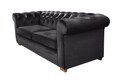 Canapea extensibila Oxford Chesterfield, 3 locuri, Graphite