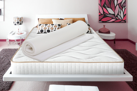 Topper Argentum Latex, 4 cm, Husa detasabila cu ioni de argint, Lavabila