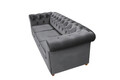 Canapea Oxford Chesterfield, 3 locuri, Gri antracit