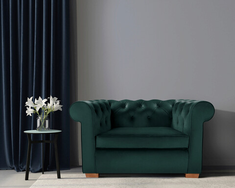 Fotoliu Oxford Chesterfield, Verde