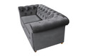 Canapea Oxford Chesterfield, 2 locuri, Gri antracit