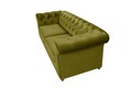 Canapea extensibila Oxford Chesterfield, 3 locuri, Olive