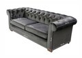Canapea extensibila Oxford Chesterfield, 3 locuri, Antracit