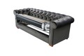 Canapea extensibila Oxford Chesterfield, 3 locuri, Antracit