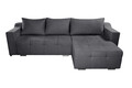 Coltar extensibil reversibil Verona Graphite cu lada de depozitare