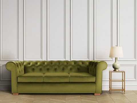 Canapea Oxford Chesterfield, 3 locuri, Olive