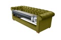 Canapea extensibila Oxford Chesterfield, 3 locuri, Olive