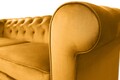 Canapea extensibila Oxford Chesterfield, 3 locuri, Mustard