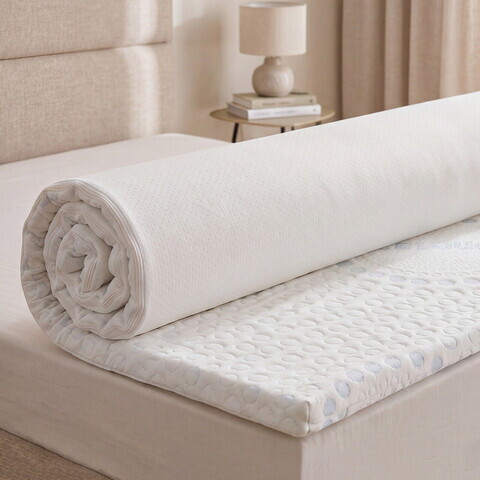 Topper Ice Touch 80x200 cm, memory foam Arctic Gel, 4 cm, husa detasabila, lavabila