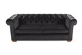 Canapea extensibila Oxford Chesterfield, 3 locuri, Graphite