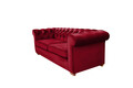 Canapea Oxford Chesterfield, 2 locuri, Rosu