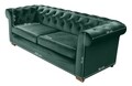 Canapea extensibila Oxford Chesterfield, 3 locuri, Green