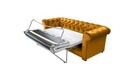 Canapea extensibila Oxford Chesterfield, 3 locuri, Mustard