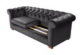Canapea extensibila Oxford Chesterfield, 3 locuri, Graphite