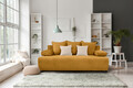 Canapea extensibil Perugia, textil reyat, Mustar