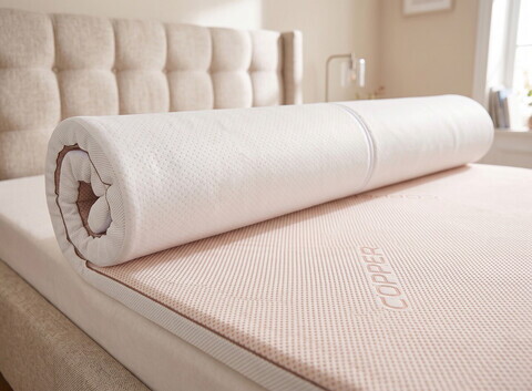 Topper Copper Memory Free Air, 160x200 cm, 5 cm, Husa hipoalergenica