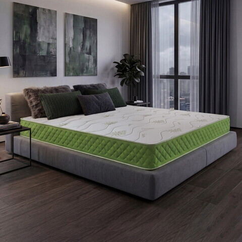 Saltea Ortopedica Aloe Vera Arcuri Pocket 7 Zone de Confort,  90x200x24 cm, Memory foam, medie/tare