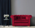 Fotoliu Oxford Chesterfield, Rosu