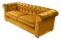 Canapea extensibila Oxford Chesterfield, 3 locuri, Mustard