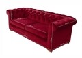 Canapea extensibila Oxford Chesterfield, 3 locuri, Red