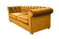Canapea extensibila Oxford Chesterfield, 3 locuri, Mustard